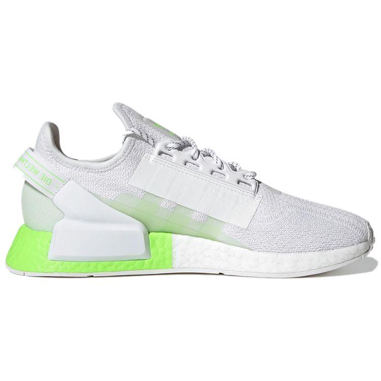adidas Кроссовки унисекс NMD R1 V2 White Signal Green, обувь-белый GX4985