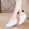 Fujin Genuine Leather White Comfy Height Wedges Shoes Woman Fashion Platform Sneakers Women Casual High Heels Footwear Women Spring Autumn