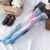Japanese Anime Lolita Thigh High Stockings Women Girls Sweet Kawaii Cartoon Rabbit for Cat Geometry Striped Print Cosplay Over
