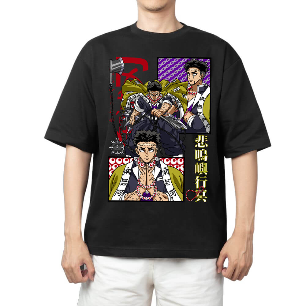 Demon Slayer Mitsuri Kanroji Love Hashira Anime Print T Shirt Men 2026 Summer Casual Streetwear Oversized Cotton Tees