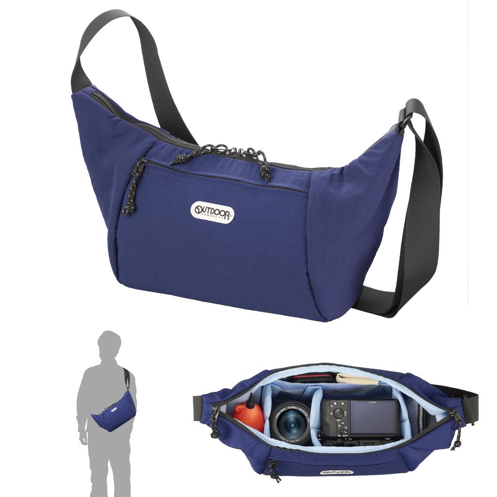 HAKUBA Сумка для камеры OUTDOOR PRODUCTS Плечевая сумка для камеры 06 AZ Темно-синий круглый тип для легкого использования ткань YKK AMZODCSB06NV 4977187005288 - Ультралегкая