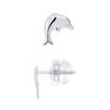 Earrings - LÉA &; ARTHUR - Dolphin - 375 White Gold - SILICONOR Stroller System - Child