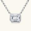 D Color 1CT Emerald Cut Moissanite Necklace For Women 18K Gold Plated 925 Silver Chain Necklace Wedding Party Fine Jewelry GRA
