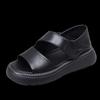 Real Soft Leather Sandals Women's New Muffin Thick-soled and Thin Casual Soft-soled Beach Shoes