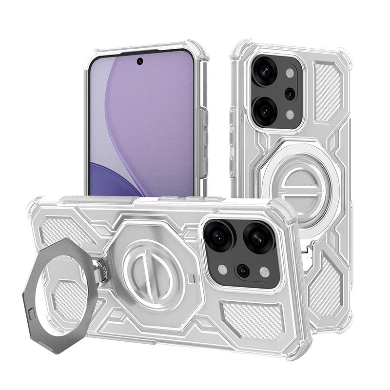 Прозрачный противоударный вращающийся чехол-подставка для телефона с магнитом для серии OPPO и Realme 15