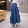 Plus Size Women Spring Summer Casual High Waist Cake Mid Length Skirt Package Hip Denim Skirt