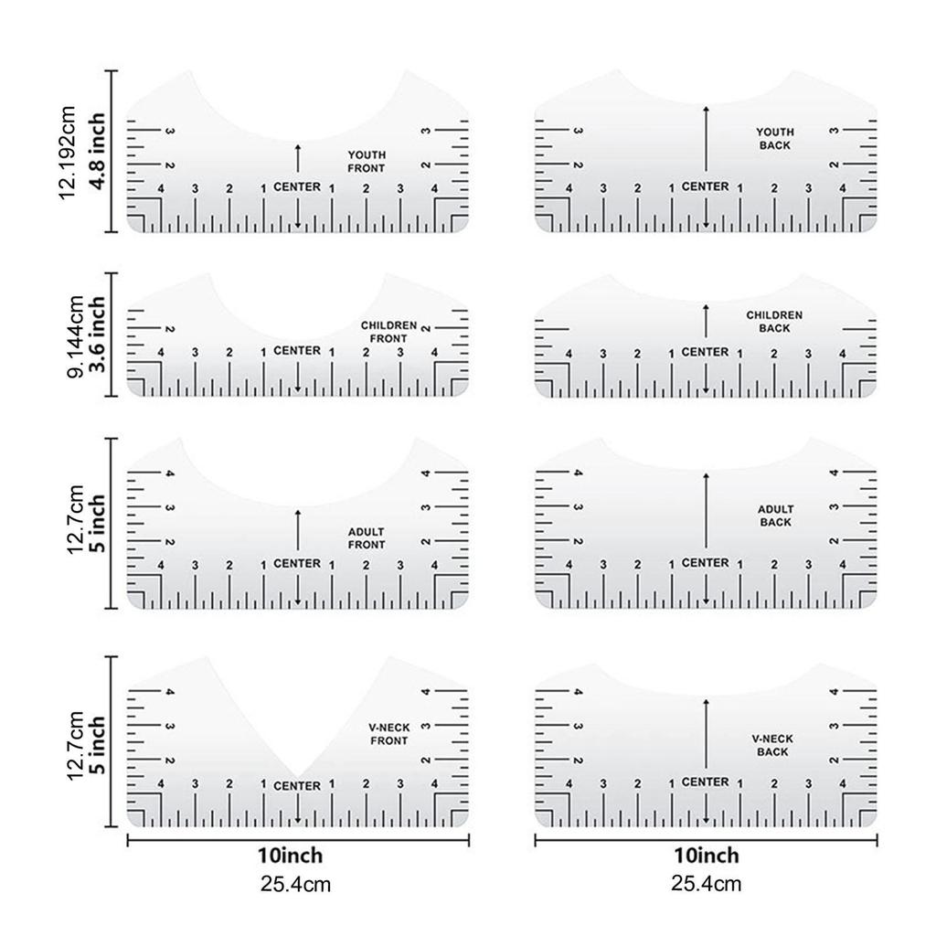 8x линеек для футболок, портативный набор, выравнивающий инструмент для всех размеров футболок, виниловых накладок, горячий пресс, швейные принадлежности для взрослых