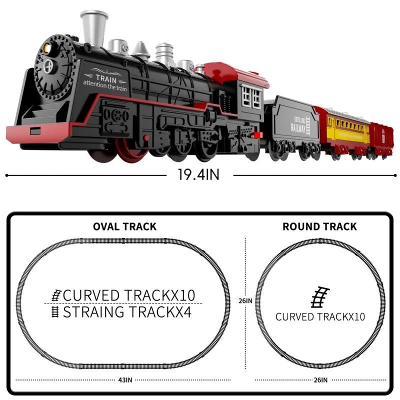 Игрушечные поезда для мальчиков со светом и звуком Набор игрушечной железной дороги для под рождественскую елку Модели поездов для малышей Рождественские подарки