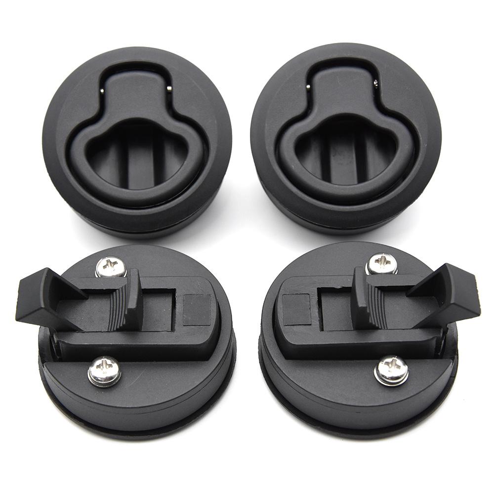4pcs Black Plastic Marine Boat Deck Hatch Locker Latch Pull Handle Non-locking