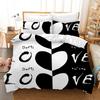 3D King and Queen Bedding Set Black Couple Room Duvet Cover Pillowcase 2/3 Holiday Gift AU210 * 240 Full Size Quick Drying Soft Home Textile