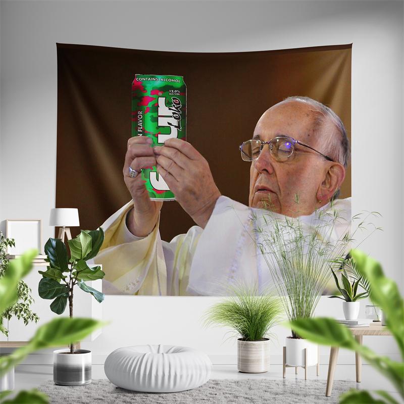 Aertemisi The Pope Four Loko Tapestry Wall Hanging Art for Bedroom Living Room Decor College Dorm Party Backdrop Home