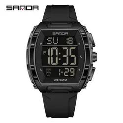 SANDA 6286 Индивидуальные Многофункциональные Мужские Цифровые Часы Модные Несколько Часовых Поясов Светящиеся Дата Водонепроницаемые Цифровые Часы