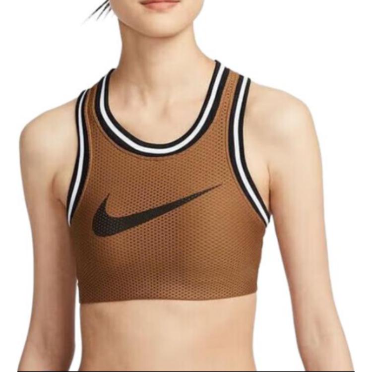 Nike Спортивный бюстгальтер с логотипом и полным покрытием, женское нижнее белье, коричневый FV6276-281
