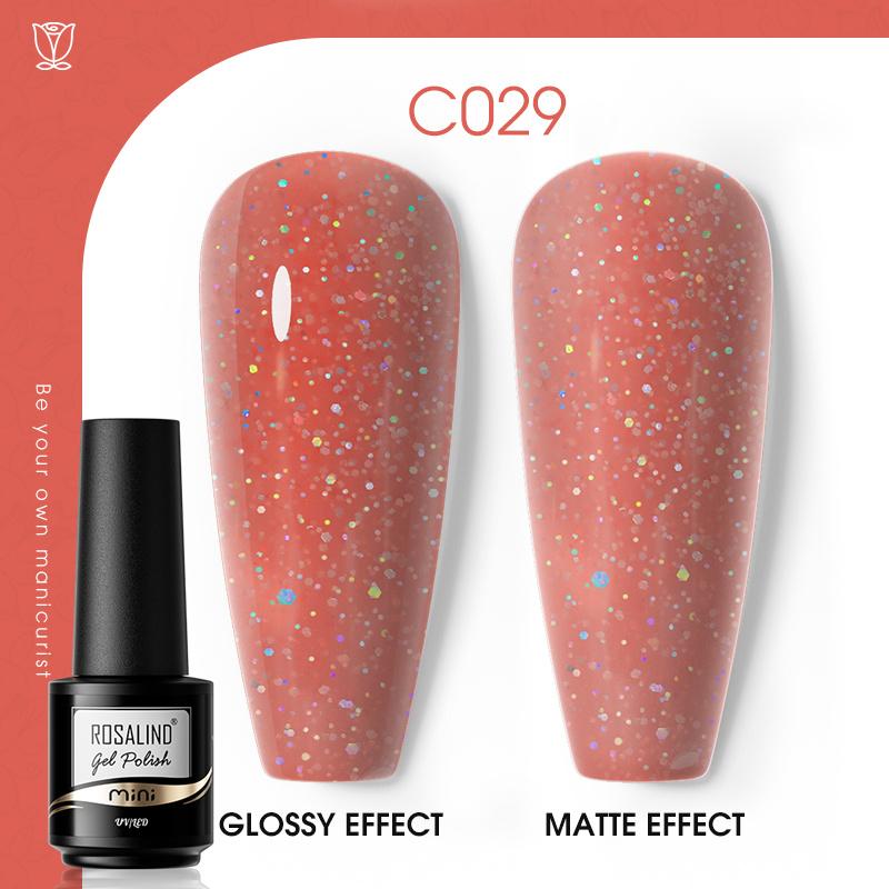 ROSALIND Красочный УФ-гель для ногтей, блестящий алмазный блестящий лак, гель-лак, замачиваемый УФ-коричневый гель для ногтей