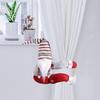 Festive Christmas Curtain Tiebacks With Striped Hat And Long Bearded Gnome Design