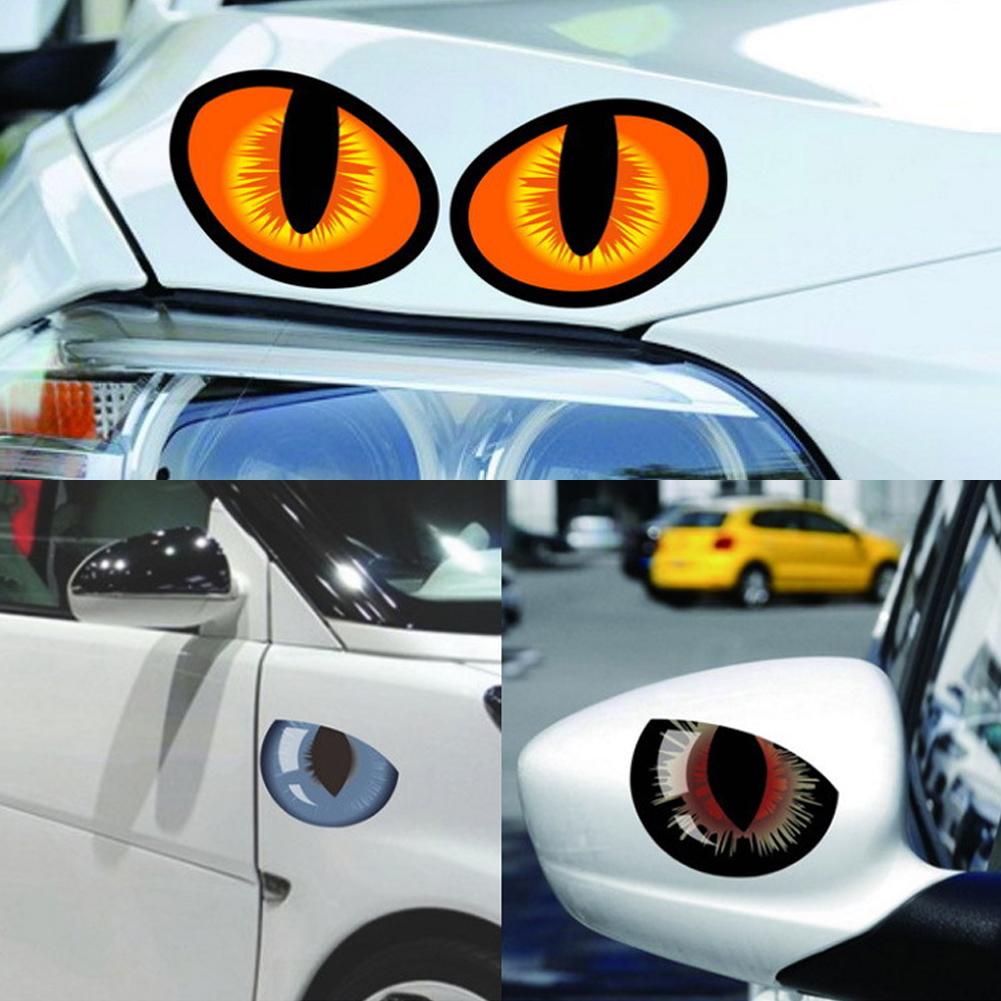 2 шт. Автомобильные 3D стерео светоотражающие наклейки для глаз Креативные наклейки на зеркало заднего вида Наклейки Наклейки для глаз