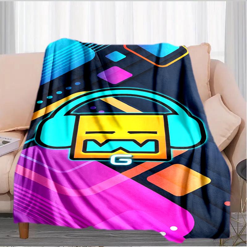 Geometry Dash: Dance To The Beat Blanket Suitable for Sofas, Beds, Offices, And Camping - Perfect Gift for Halloween Christmas