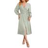 Женские сексуальные модные платья с v-образным вырезом на талии и длинным рукавом