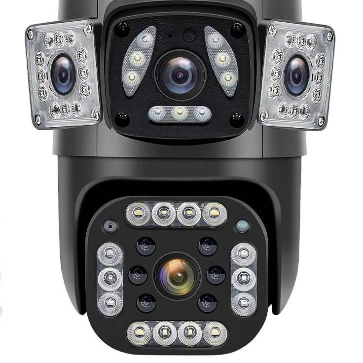 360° Беспроводная водонепроницаемая уличная камера с двумя объективами и тремя экранами