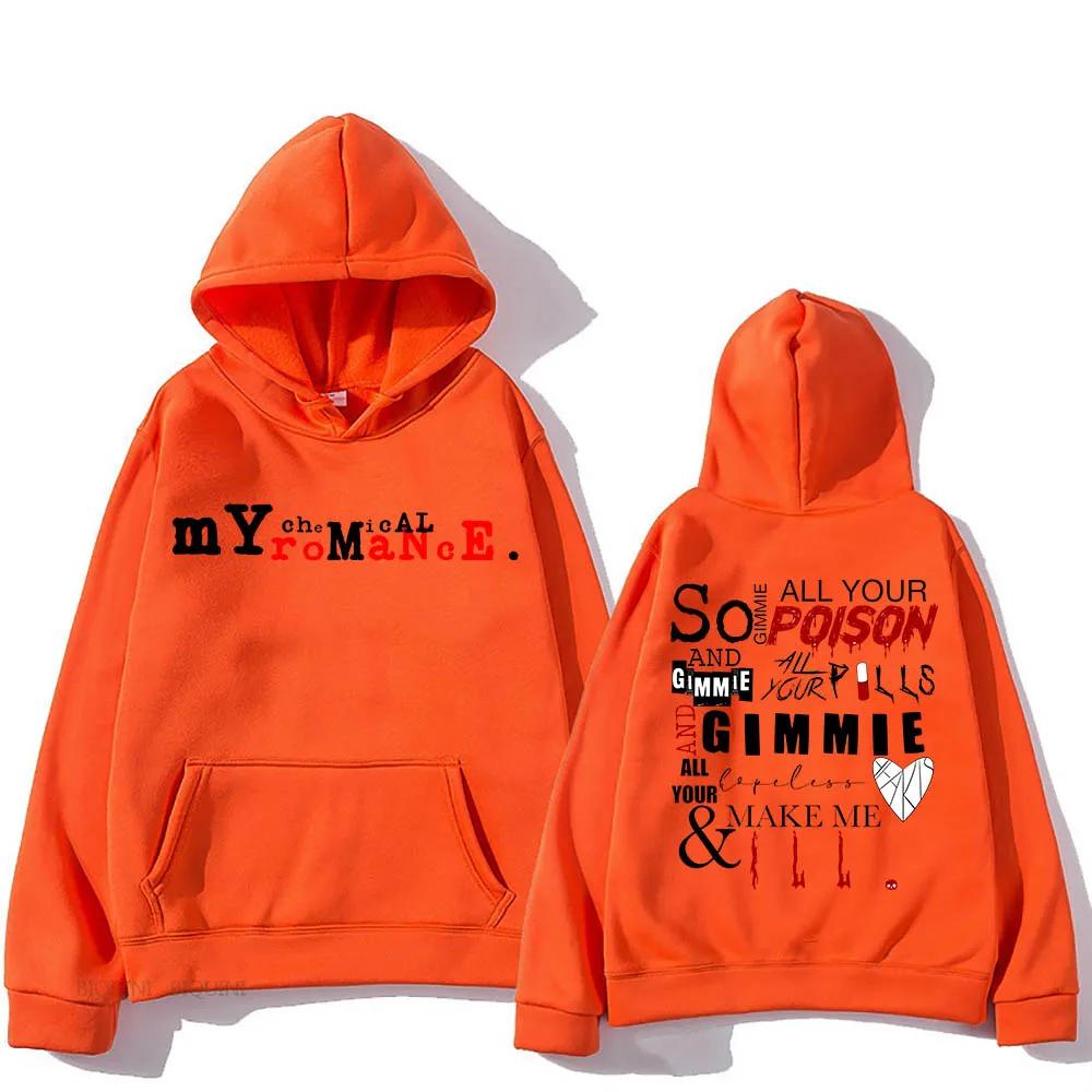My Chemical Romance Vintage/retro Hoodies Fashion Grunge Sweatshirts Hip Hop Aesthetic Men/women Clothes Soft Fleece Streetwear