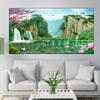 Abstract Swan Waterfall Lotus Canvas Painting Modern Landscape Posters and Prints Wall Pictures Living Room Home Decor No Frame