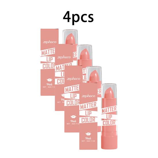 Zephoco nude pink lipstick Matte velvet Matte Texture lipstick Daily Makeup Moisturizing Lip Makeup Single Product 1pcs