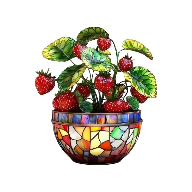 Красочная акриловая подвесная табличка с комнатным растением в горшке для украшения уличной вечеринки на лужайке, погодоустойчивый дизайн, оконное украшение