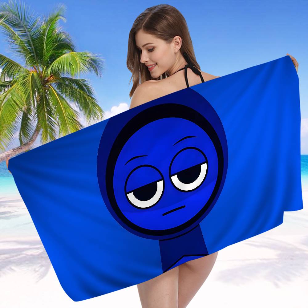 I-Incredibox S-Sprunki Аниме Пляжное Полотенце для Купания Мягкое Впитывающее Мочалка Детские Подарки для Детей Путешествия Кемпинг Спортзал