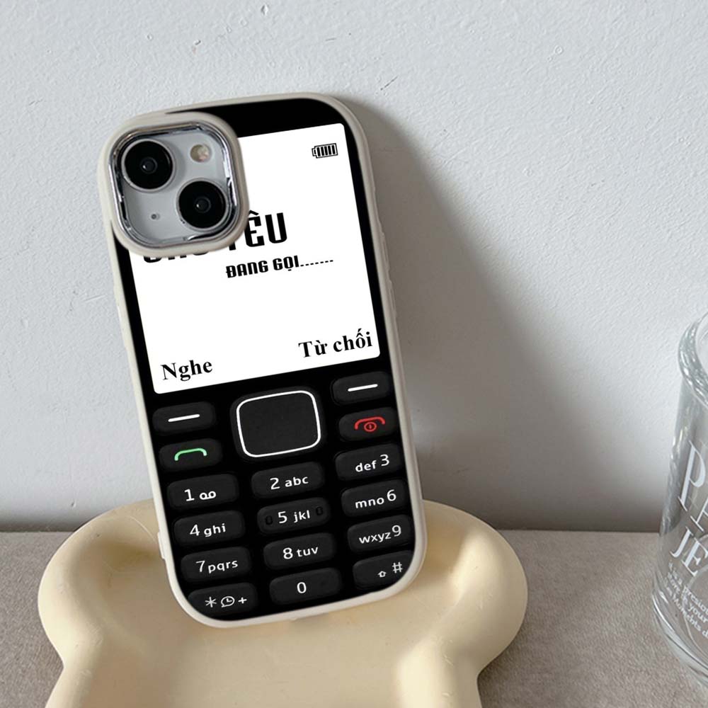 Для iPhone 13 14 15 Pro Max Samsung Galaxy A14 A15 A24 Xiaomi 13T Redmi 12C Мягкий пухлый чехол для телефона A45 Забавная кнопка в стиле ретро Художественный дизайн Чехол из ТПУ