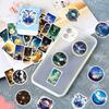 50PCS Creative Black Starry Sky Theme Waterproof Stationery Decorative Stickers