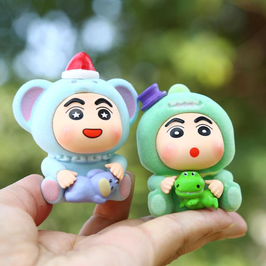 Anime Shin-chan Flocking Animal Series: Q Version Panda & Elephant Figure Toy Ornament