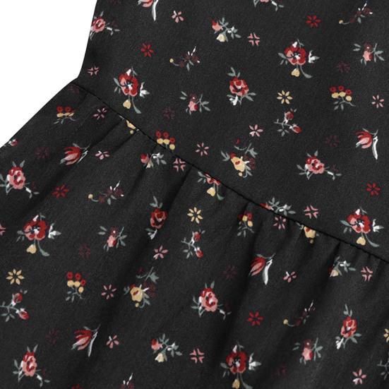 Платье с V-образным вырезом и цветочным принтом, трапециевидной формы, свободный подол, пуловер с длинными рукавами-фонариками, плиссированное женское платье макси с высокой талией