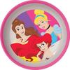 Flat Dishes Tataway Pink and White Plastic Bowl Disney for Girls Princesses Cinderella Ariel Belle with Non-Slip Base