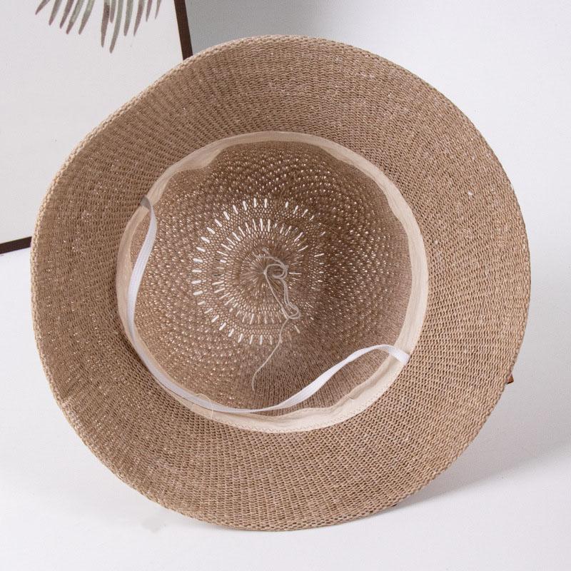 WTEMPO Элегантные цветочные банты, украшенные солнцезащитные шляпы, дышащие складные кепки с вырезом, модные весенне-летние универсальные повседневные пляжные рыболовные шляпы