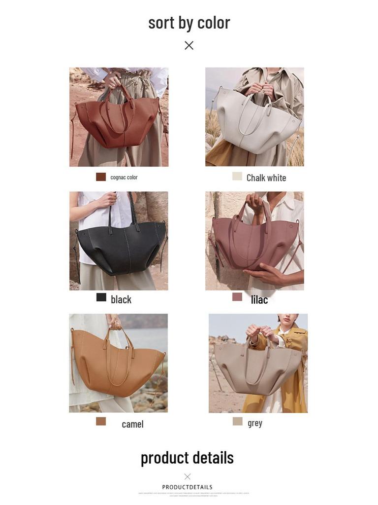 Оригинальная женская большая сумка-тоут Polene из коровьей кожи с плиссированным дизайном – модная сумка на плечо и подмышку.