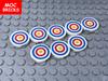 16pcs MOC Bricks Target Printed Round Tile 2x2 For 4cm Figure Weapon Sword 14769 Accessories DIY Assembled Building Blocks Toys