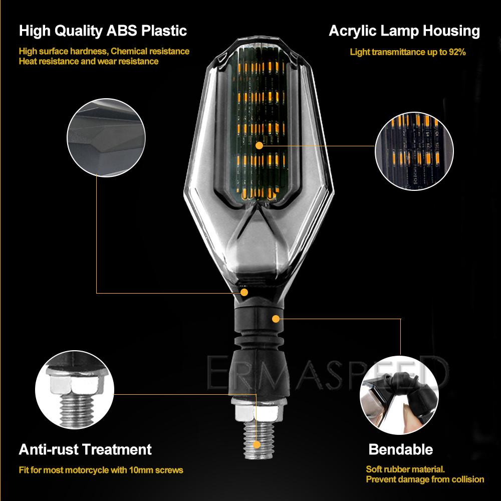 Двухцветные светодиодные индикаторы для мотоцикла, мигалка, пара янтарных сигналов поворота для электронного велосипеда, скутера, мотоцикла для мотокросса