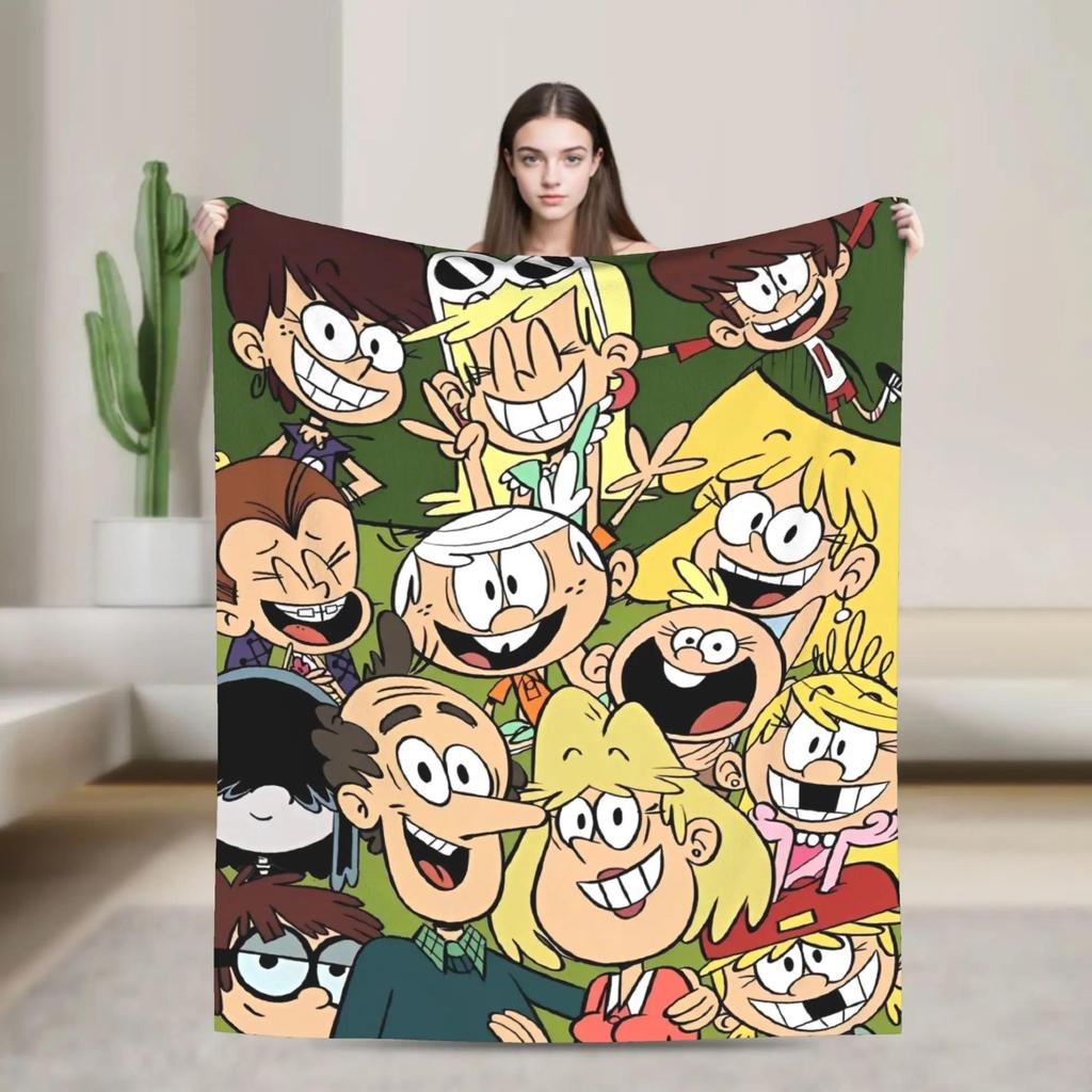 LLoud Houses Family Cartoon Flannel Throw Blanket for Couch Sofa Bed Softized Quality Picnic Blanket