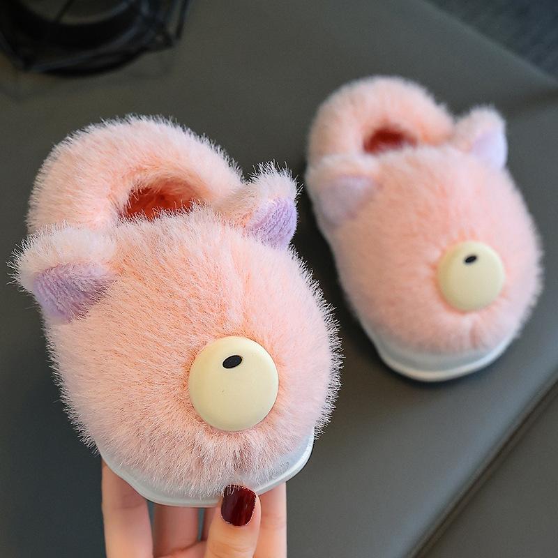 Детская обувь Нескользящие Теплые Женские тапочки Милые Мультяшные Зимние Хлопковые Вставки Хлопковые тапочки Кроссовки для девочек Zapatos Niña