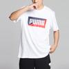 Puma Logo Print Sports Round Neck Short Sleeve T-Shirt Men Tops White 586044-52