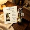 Travel Keychain Gnome with Inspirational Card, Still Hanging On, Keep Growing, Fine Healing Charm Your Path, Dwarf Key Ring for Bags Backpacks