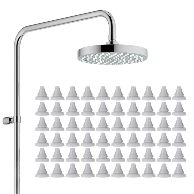 50 шт. Сменные насадки для душевой лейки, распылительные отверстия, круглый наконечник, силиконовые насадки для душевой лейки, разбрызгиватель, легко установить