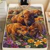 1PC Small animals gather Print FlAannel Blanket, High quality Comfortable for All Seasons, Home Decor, Warmth and Comfort
