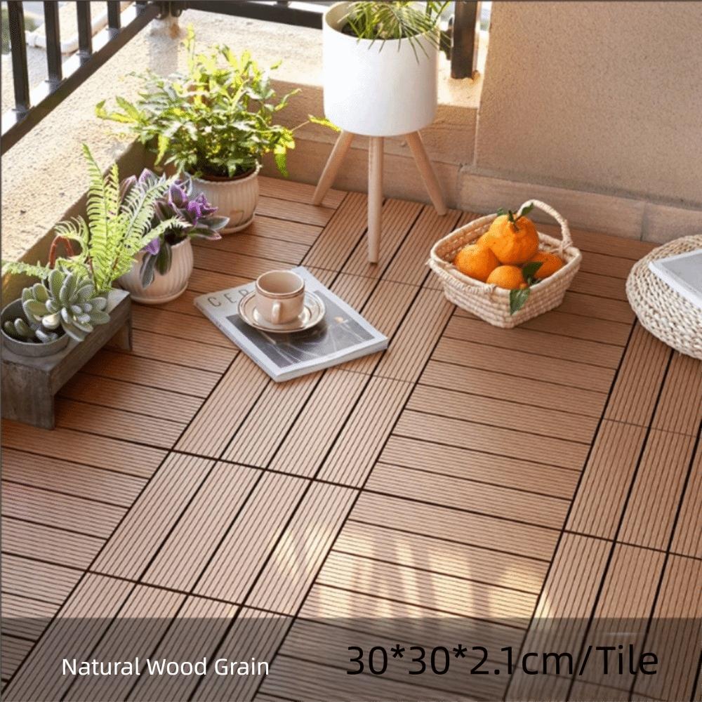 Новая водонепроницаемая уличная напольная плитка с замковым соединением, из твердой древесины, для патио, террасы, декинга, самокладка, DIY-установка, террасный кирпич, балкон