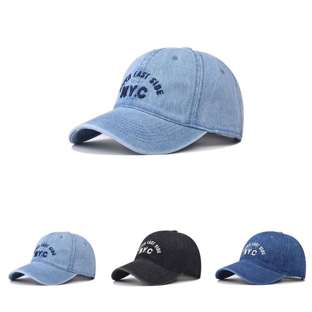 Кепка из жаккардового денима Nyc с изогнутым козырьком Ветрозащитная и теплая Унисекс летняя шляпа
