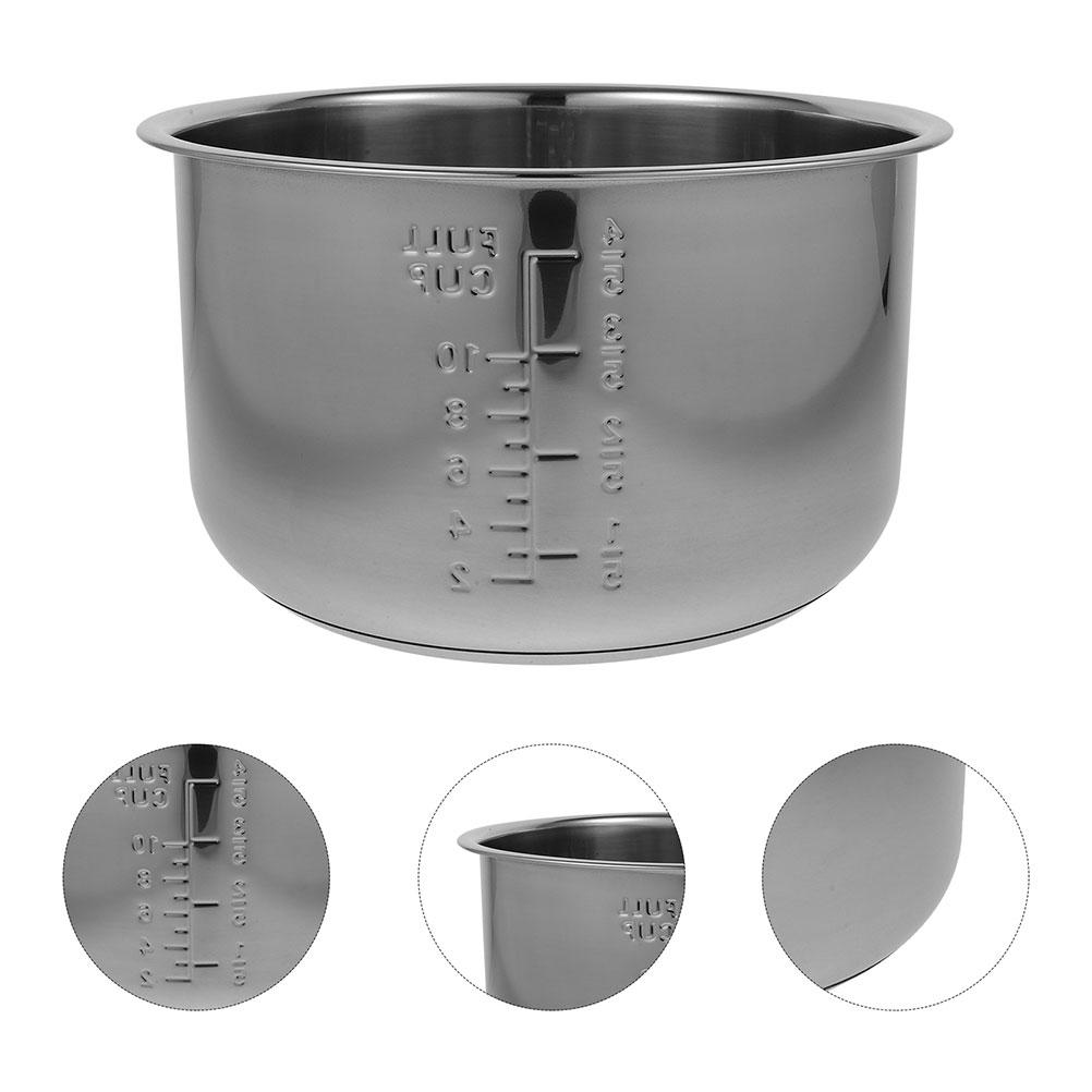 304 Stainless Steel Electric Rice Cooker Inner Pot Thickened Non Stick Universal Replacement Accessory with Scale for