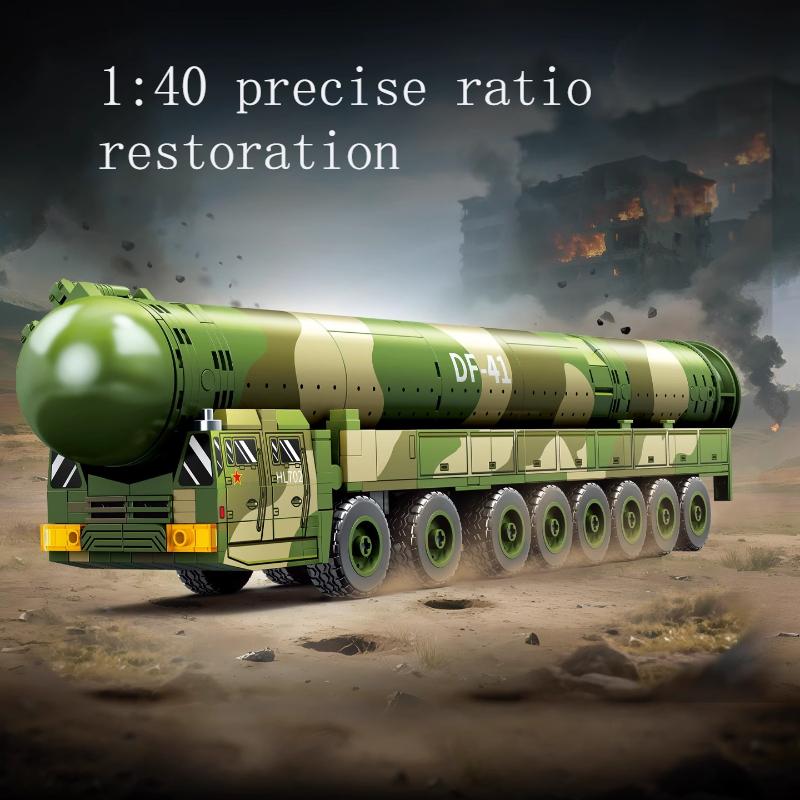 SEBAO Строительные блоки DF-41 Модель сборки межконтинентальной баллистической ракеты Образовательные Детские Модные Украшения Игрушки Подарки