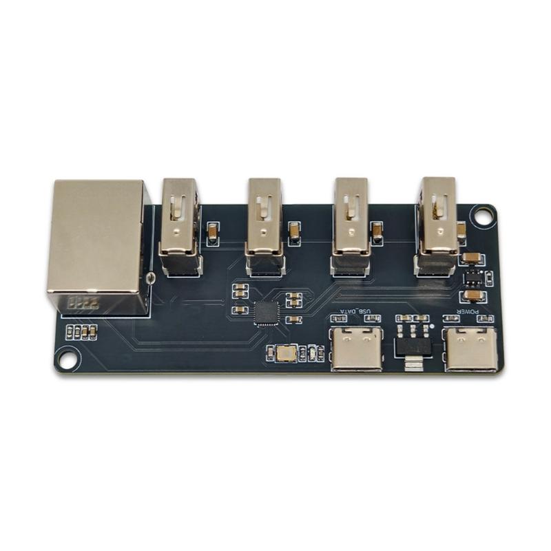 CH339F 4-портовый металлический USB Ethernet-хаб-адаптер 4-портовый USB 2.0 модуль расширения для офиса и дома
