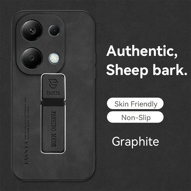 Чехол из искусственной кожи из овчины для Xiaomi Redmi Note 13 12 Pro 12 11 12S 11S 10 9 Redmi Turbo3 A3 13C 12C 10C K40 K50 K60 K70, чехол с кронштейном для телефона