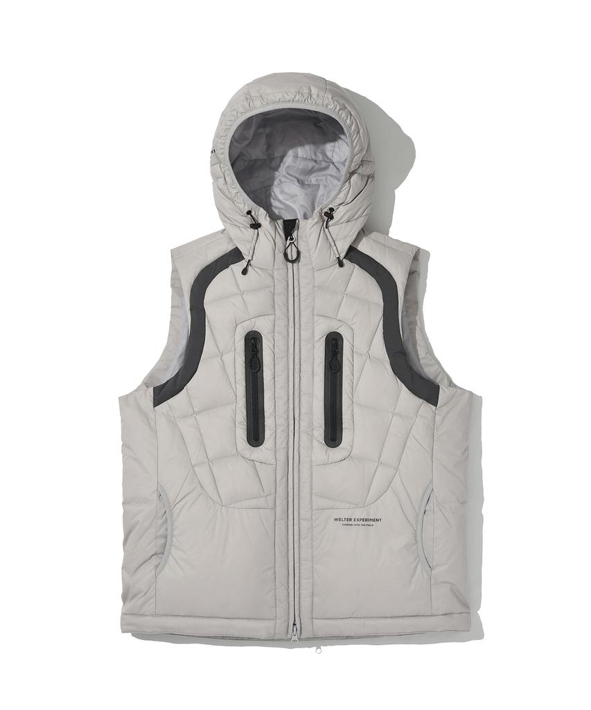 Жилет-безрукавка Welter Experiment Shield Down Hood Vest_Светло-серый_Wol048